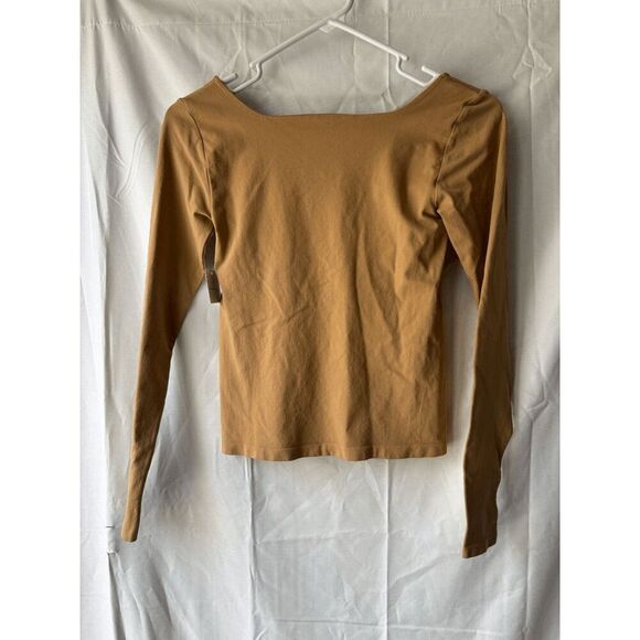 Intimately Free People Square Neck Nude Cropped Long Sleeve Size Medium / Large - Picture 2 of 2